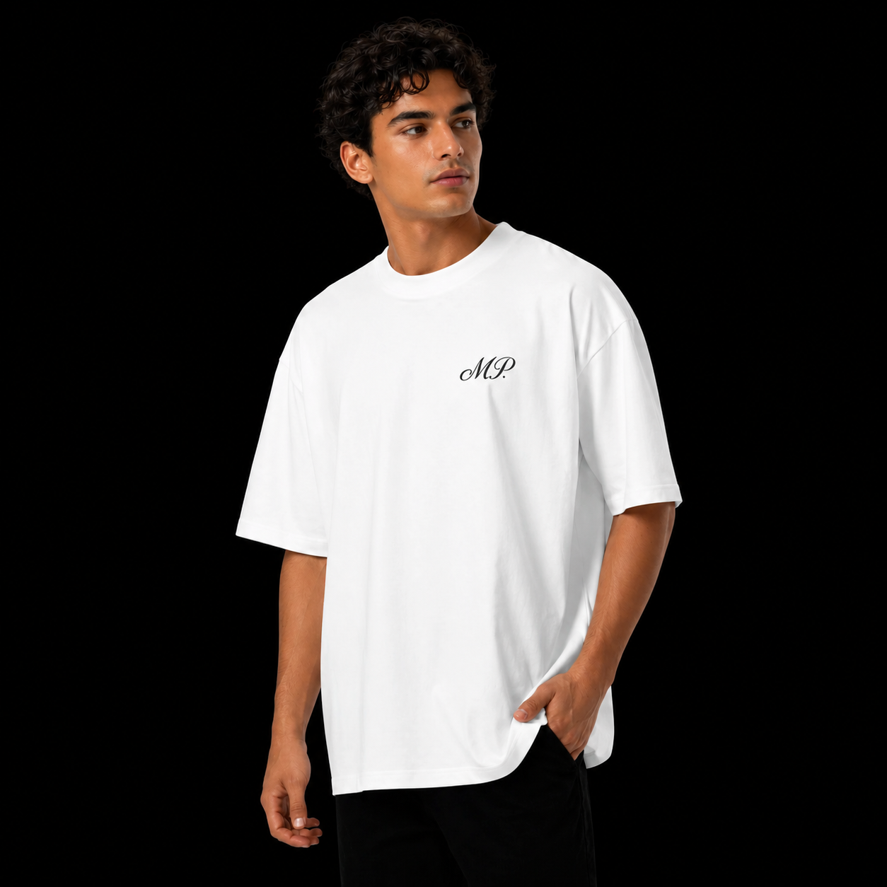 T-shirt M.P. Logo Noir Brodé